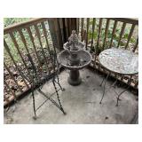 Outdoor plant stand, table and fountain decor