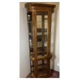 Vintage curio cabinet missing 1 curved glass