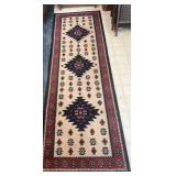 Native American style runner rug, 29' x 92'