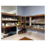 Contents of 5 upper kitchen cabinets