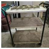 Metal 3 tier Rolling cart. Contents not included