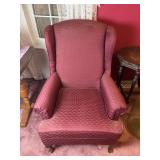 Upholstered arm chair with Queen Anne legs, 32' x