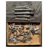 Group of socket wrenches and sockets