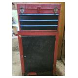 Rolling tool cabinet w/ tool box on top. Contents