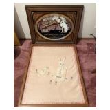 2 framed wall decor, Victor mirror and framed