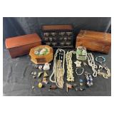 Group of fashion jewelry and jewelry boxes