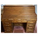 Impressive Winners Only Oak Roll Top Desk, 60' x