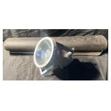 Spot light and roll of landscape fabric, no