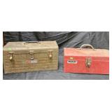 2 Metal tool boxes w/ contents. Craftsman,