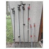 Metal Pipe clamps. 4 long 2 short