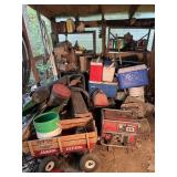 Honda EM 1800X generator, Radio Flyer wagon