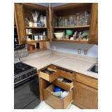 Contents of 2 upper kitchen cabinets and 4 lower