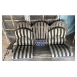 Porch swing with cushions