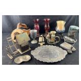 Group of decorative accessories, pair of ruby
