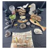 Group of decorative accessories, animal figures,