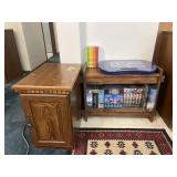 Side table, shelf, lap desk and group of VHS