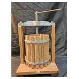Manual Fruit press. Approximately 22' H