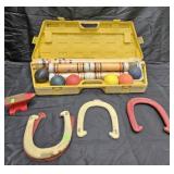 Croquet set in plastic box and set of 4