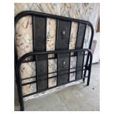 Black Metal Bed Frame with Decorative Panels