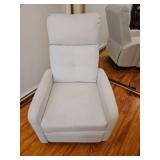 White Upholstered Recliner w/ Manual Function