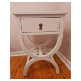 Pair of White Wood Side Tables w/ Drawer