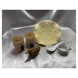 Decorative Items: Plate, Ceramic Duck, & Cups