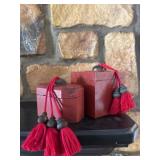 Red Wooden Boxes w/ Tassel Accents and Lids