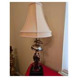 Table Lamp w/ Figurine Base & Beaded Shade