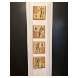Four Asian-Inspired Bamboo Relief Plaques