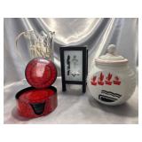 Coasters, Canister, Candle Stand, and Vase Light