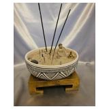 Zen Sand Garden, Incense Holder & Buddha Figurine