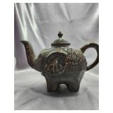 Pier 1 Stoneware Elephant Teapot w/ Lid