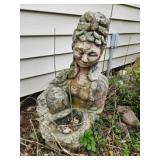 Weathered Stone Garden Statue Bust
