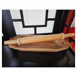 Wooden Dough Bowl & Rolling Pin Set