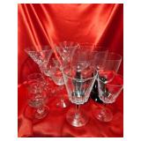 Decorative Glassware Set: Wine, Brandy, Cocktail