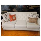 La-Z-Boy Beige Upholstered Sofa w/ Pillows