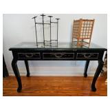 Black Console Table and Accessories