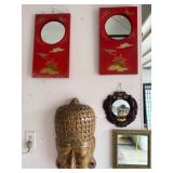 Wall Mirrors and Decorative Buddha Mask
