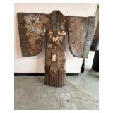 Rustic Metal Kimono-Shaped Wall Sculpture