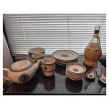 Black & White Tea Set w/ Additional Dinnerware