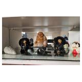 Figurines Including Buddha and Geisha Figures