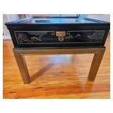 Black Coffee Table with Asian-Inspired Motifs