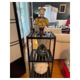 Ceramic Bust, Votive Holder, & Multi-Face Vase