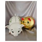 Ceramic Piggy Banks with Decorative Designs