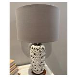 Ceramic Table Lamp with Grey Shade