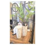 Decorative Vases with Artificial Fern