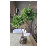 Faux Palm Tree in Vase with Faux Water