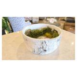 Ceramic Faux Birchwood Planter with Moss