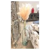 Tall Decorative Glass Vase With Floral Arrangement