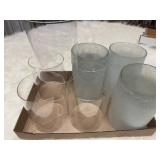 Seven Glass Decorative Cylinders